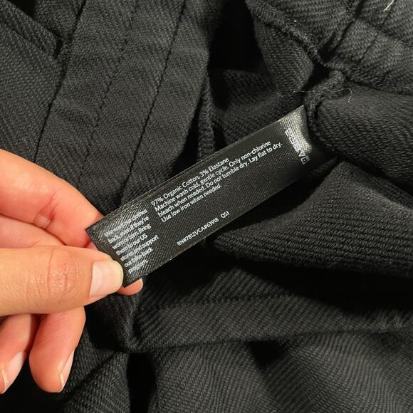 Eileen Fisher Pants Large Drawstring Slouchy Textured Ankle Black Stretch - Picture 8 of 12